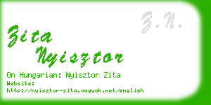 zita nyisztor business card